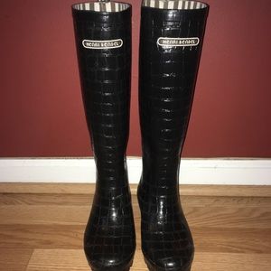 Black Henri Bendel rain boots (size 8)